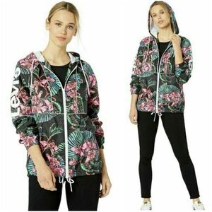 Levi’s Floral Tropical Windbreaker Jacket Hooded Full Zip Plus Size 1X